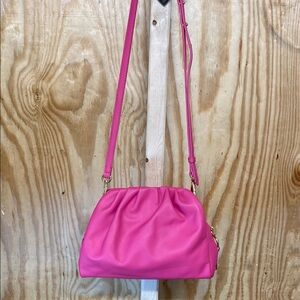 LDT hot pink leather cross body bag